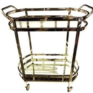 Bar Cart Stainless Steel with Glass