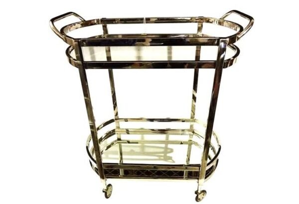 Bar Cart Stainless Steel with Glass